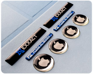 Industrial aluminum nameplate with engraved identification